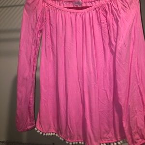 Lilly Pulitzer XS off the shoulder pink blouse